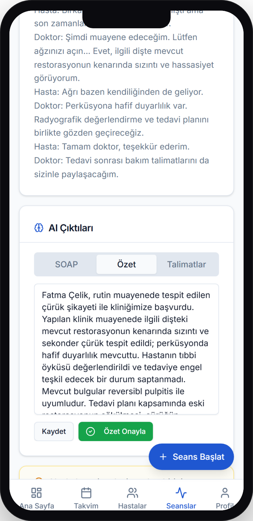 Ziyaret özeti hazır.